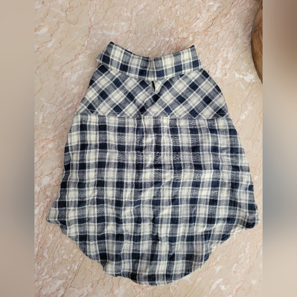 Blue Plaid Dog Flannel - Picture 2 of 4